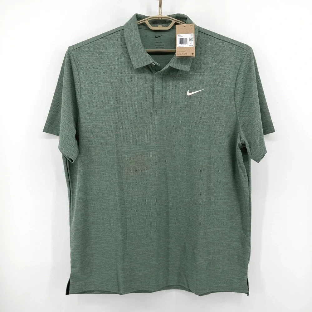 $80 NEW Nike Dri-FIT Tour Golf Polo Shirt Mens XXL Green Heather Short Sleeve